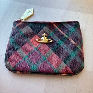 🥀 Vivienne Westwood Tartan Canvas Zipper Coin Purse 🥀